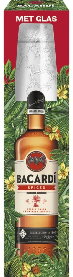Bacardí Spiced met glas|Bacardi Clearance