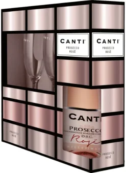 Prosecco Rosé Cadeaupakket met 2 glazen|Canti Hot