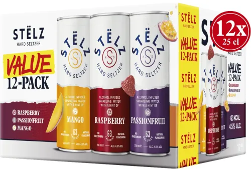 Hard Seltzer 12-pack Raspberry, Mango & Passionfruit|STËLZ Online