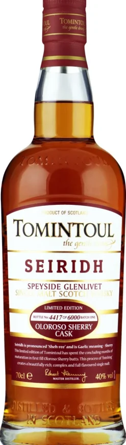 Seiridh Oloroso Sherry Finish|Tomintoul Outlet
