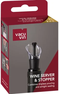Wine Server & Stopper Zwart|Vacu Vin